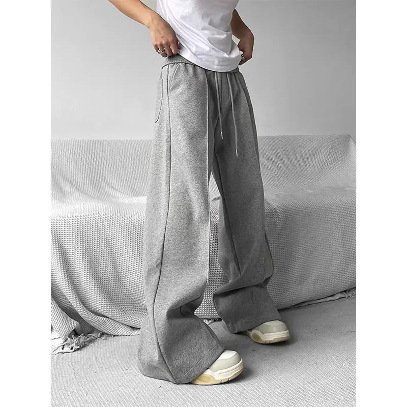 sanyamk Wide Leg Sweatpants Men Oversize Gray Sports Pants Sportswear Casual Trousers Male Loose Korean Streetwear Hip Hop