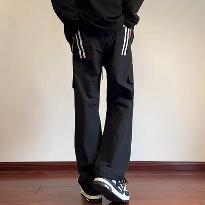 sanyamk Mens Joggers Spring Casual Loose Staight Sweatpants Elastic Waist Waterproof Trousers Hip Hop Casual Unisex Pants