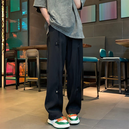 sanyamk Personality Sweatpants Man New Casual Pants Men's Fashion Straight Pants Men Japanese Streetwear Hip-hop Mopping Trousers