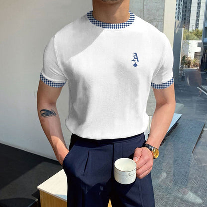 sanyamk Summer Men Poloshirt Vintage Shirt Fashion Knit Sweater Short Sleeve Tee Top Male Polo Shirt Casual Lapel Tshirt Cardigan Blouse