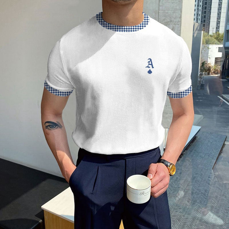 Bonsir Summer Men Poloshirt Vintage Shirt Fashion Knit Sweater Short Sleeve Tee Top Male Polo Shirt Casual Lapel Tshirt Cardigan Blouse