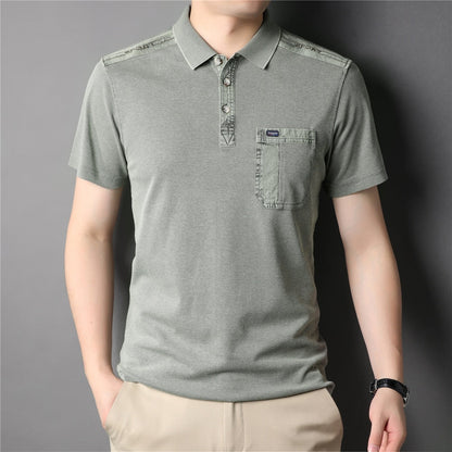 sanyamk Brand Summer New Arrival True Pocket Short Sleeve Polo-Shirt Men Clothing Cotton Business Casual T-Shirt Homme Z5170S