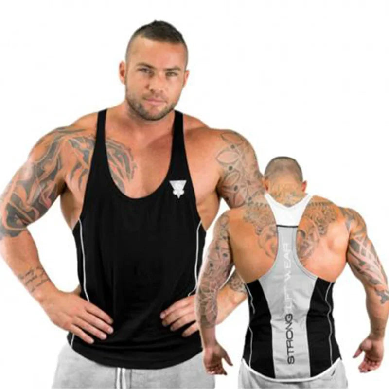 sanyamk Mens Bodybuilding Tank top Gyms Fitness sleeveless shirt New Male Cotton clothing Fashion Singlet vest Undershirt vest for men