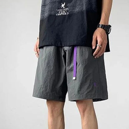 Bonsir Summer Functional Overalls Men's Unisex Y2k Street Fashion Embroidery Casual Pants Sweatpants Shorts Knee Length Cargo Shorts