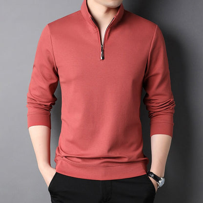 sanyamk Top Grade New Fashion Brand Luxury Zipper Polo Shirt Men Casual Plain Korean Solid Color Long Sleeve Tops Mens Clothing 2024