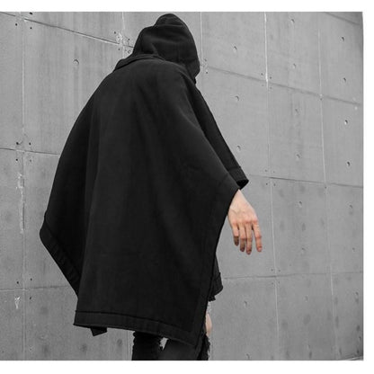 sanyamk Techwear Black Oversized Hoodies Sweatshirt Baggy Trench Coat Anorak Men Goth Punk Japanese Streetwear Hip Hop Gothic