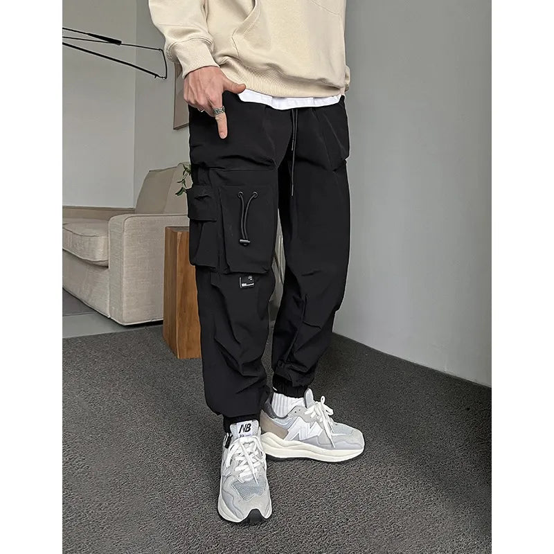 Bonsir Men's Cargo Pants Casual Multi-pocket Jogging Pants Hip Hop Running Long Trousers Male Autumn Streetwear Y2k Joggers Pants