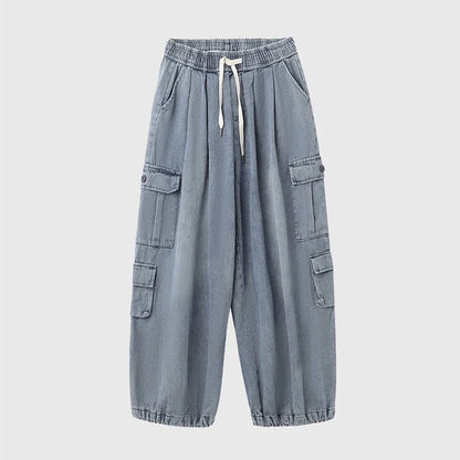 sanyamk Baggy Cargo Jeans Men Oversize Wide Leg Denim Trousers Male Cargo Pants Japanese Casual Loose Streetwear Hip Hop