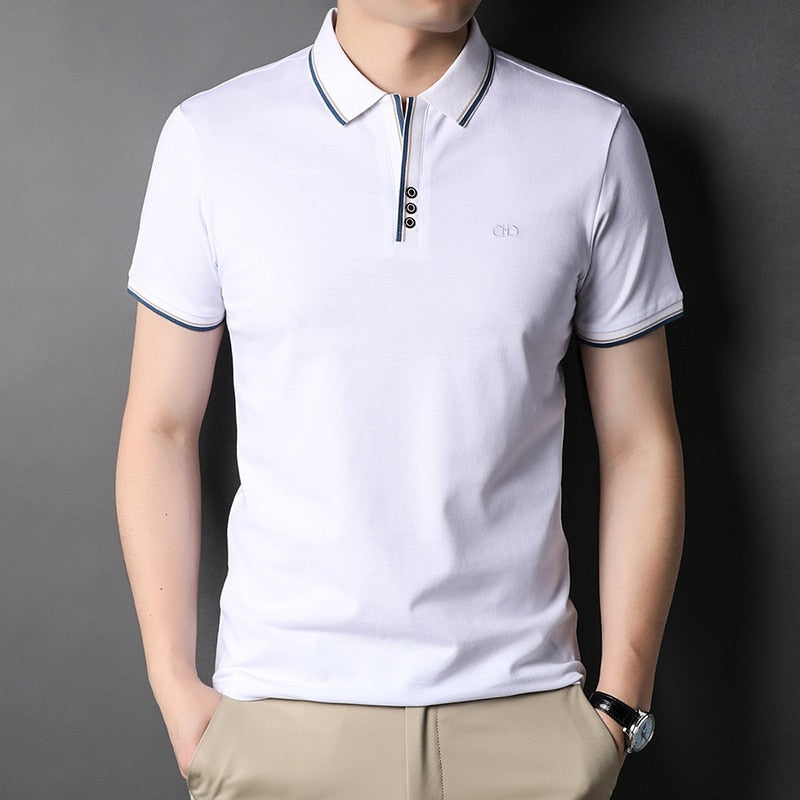 sanyamk Top Grade Antimicrobial Fabric 97% Cotton Summer Brand Designer Polo Shirt Men Short Sleeve Casual Tops Fashions Mens Clothing