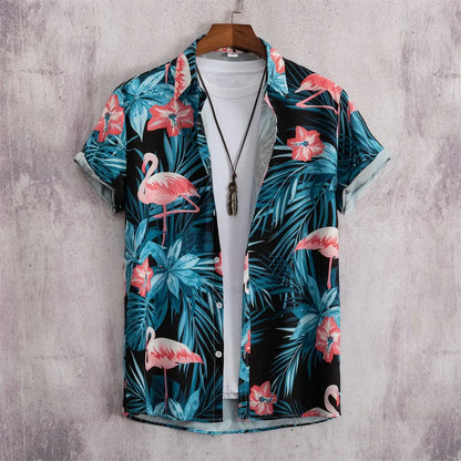 sanyamk Hawaiian Men's Shirts Short Sleeve 3D Printed T Shirt For Men Beach Blouse Retro Pattern Aloha Shirts Summer Fashion Tops