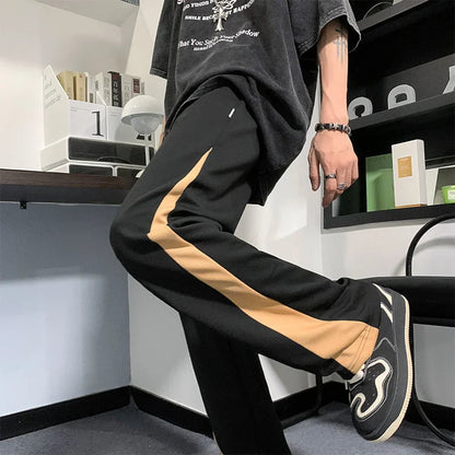 Bonsir Summer thin straight casual pants for men's versatile trend, handsome and sporty high street youth trend, cropped pants