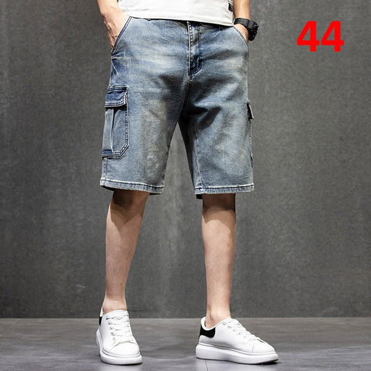 Bonsir Plus Szie 44 Denim Shorts Men Summer Jeans Shorts Baggy Cargo Shorts Fashion Streetwear Short Pants Male Big Size