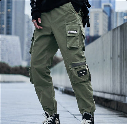 Bonsir Joggers Cargo Pants for Men Hip Hop Functional Style Harem Trousers Streetwear Techwear Pants Male