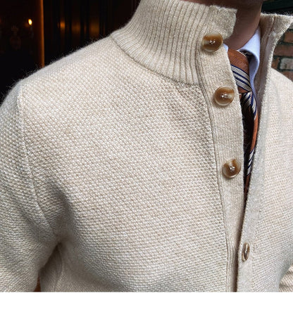 Bonsir Fall Sweater Cardigan Men Autumn Knitting Pocket Sweaters Winter Warm Coat Men Single Breasted Top Cardigan Sexy Pleated Sweater