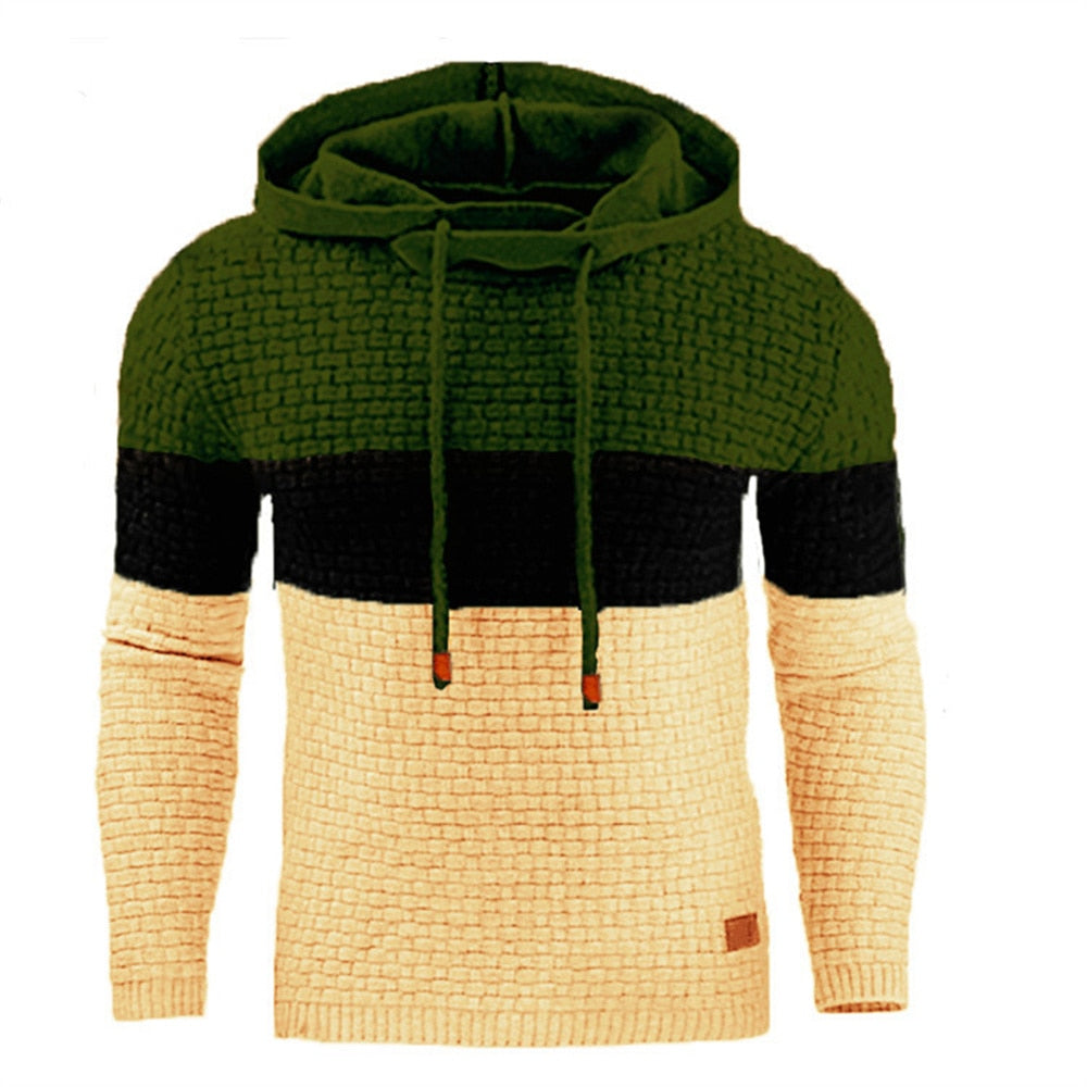 Bonsir Autumn Winter New Men's Jacquard Sweater Long Sleeve Hoodie Sweatshirt Jacket