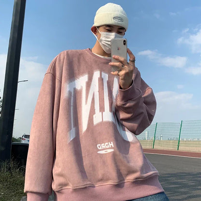 sanyamk  -  Mens Letter Printed Sweatshirts Spring New Unisex Pullovers Harajuku O Neck Hip Hop Hoodies