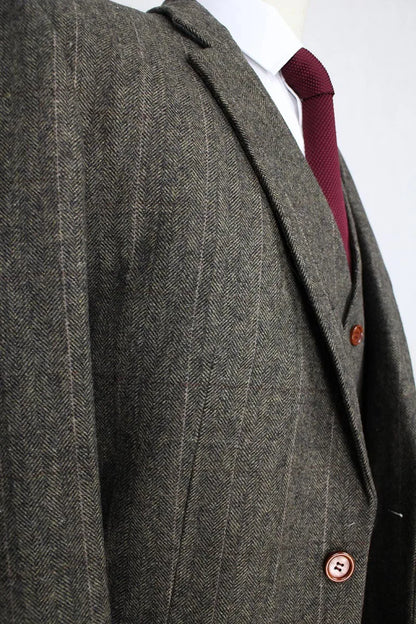 sanyamk Men Suit Custom Made Dark Green Herringbone Slim 3 Pieces Fit Wedding Business Banquet Tuxedo Jacket Vest With Pants