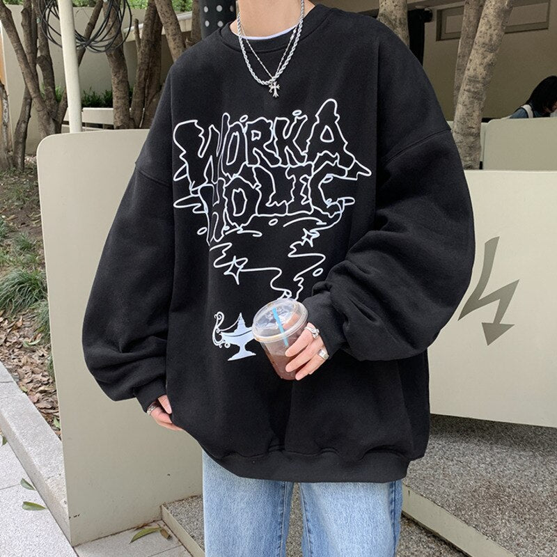 Bonsir Round Neck Men's Sweatshirts Y2K Clothes Loose Fashion Brand Korean Style Male Hoodies Harajuku Unisex Pullovers