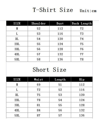 sanyamk Summer Fashion Patchwork Color Fake-2Pieces Sport Men's Sets Simple Loose Casual Tee Shirt+Shorts Homme 5XL-M White/Black/Gray