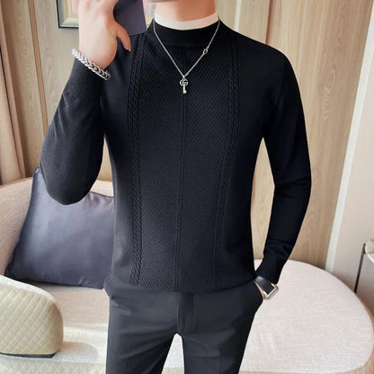 Bonsir Brand Clothing Trendy Spring Pullover Loose Thermal Thick Streetwear Men Winter Sweater Knitted Sweater Men Christmas Sweater