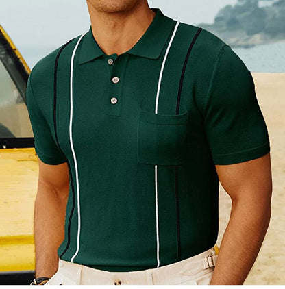 sanyamk Men's Short Sleeve Polo Shirt with Collar: Classic Style for Casual or Formal Wear