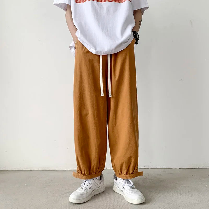 sanyamk  -  Mens Harem Pants Straight Streetwear Loose Ankle Length Unisex Sweatpants