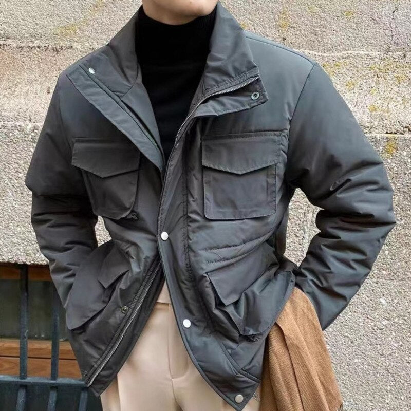 sanyamk Italian Military Cotton Jacket Waistband Multi Pocket Outwear Top Men Trench Coat  Quality Solid Vintage Hunting Army Men Jacket