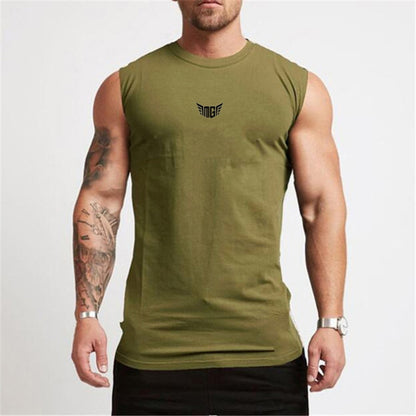 sanyamk Summer Compression Gym Tank Top Men Cotton Bodybuilding Fitness Sleeveless T Shirt Workout Clothing Mens Sportswear Muscle Vests