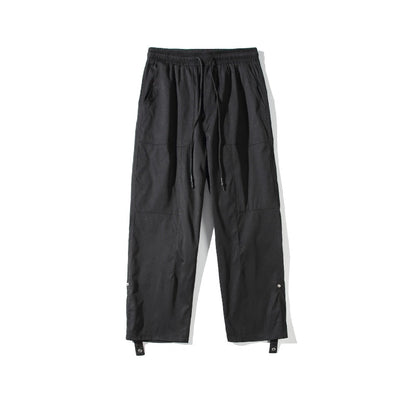 Bonsir spring brand straight elastic waist drawstring Korean style boys and girls ninth pants trend high street men pants