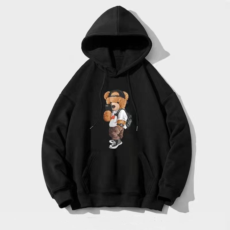 Bonsir Limited New Fun Hoodie Fashion Street Bear Print Graphic Simple Harajuku Hip Hop Casual Style Cotton Men's Hoodies Sweatshirts