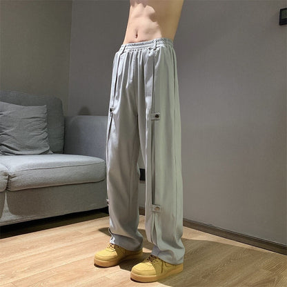 Bonsir Personality Sweatpants Man New Casual Pants Men's Fashion Straight Pants Men Japanese Streetwear Hip-hop Mopping Trousers