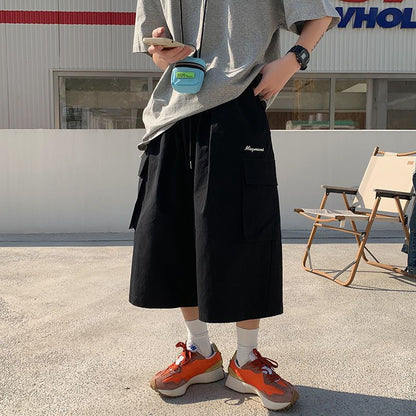 Bonsir Wide Leg Shorts Men Short Oversize Vintage Men's Shorts for Summer Clothing Mens Sports Bermuda Running Workout Cargo Pants