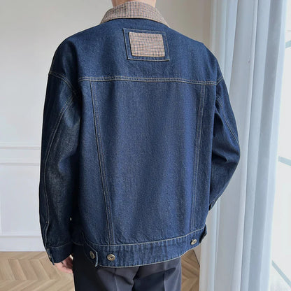 sanyamk New Autumn Spring Men High Quality Casual Denim Jackets/Male Slim Fit Fashion Plaid Cowboy Jacket Brand Clothes S-3XL