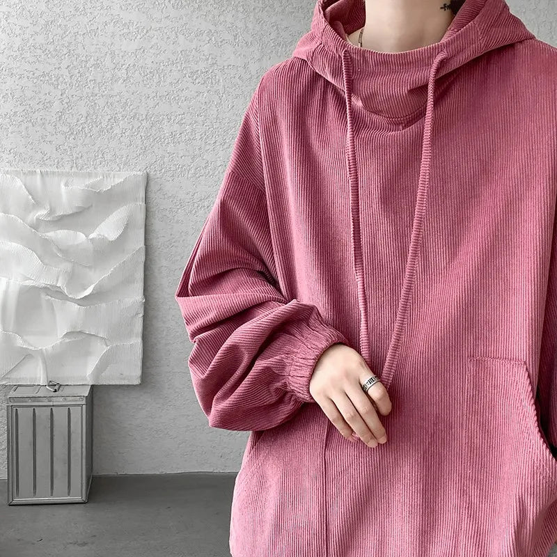 sanyamk  -  Autumn Stand Collar Hoodies Sweatshirts Men Woman Fashion Pink Black Khaki Hip Hop Hoody Male Brand Casual Loose Tops