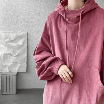 sanyamk  -  Autumn Stand Collar Hoodies Sweatshirts Men Woman Fashion Pink Black Khaki Hip Hop Hoody Male Brand Casual Loose Tops