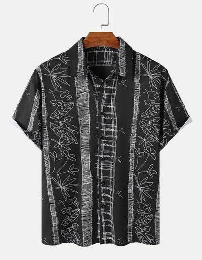 Shirt For Men 3D Striped Printed Casual Fashion Sand Tops Summer Oversized Clothes Streetwear Gothic Men's Hawaiian Shirt 5XL