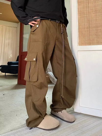 Bonsir Wide Cargo Pants Men Baggy Oversize Cargo Trousers Male Oversize  Loose Casual Streetwear Hip Hop Pocket Spring