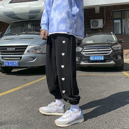 sanyamk Harajuku Baggy Pencil Wide Leg unisex Pants Side Cartoon Printing Sweatpants All-match Ankle-Length Pants Y2K Streetwear Fashion