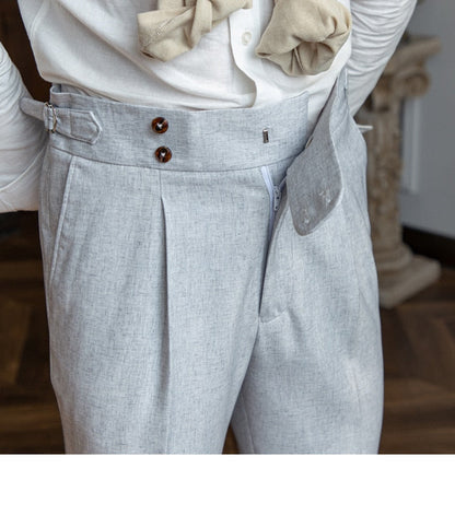 sanyamk Italy Business Dress Pants Men High Quality Office Social Suit Pants Casual Wedding Groom Trousers Gray Pantaloni Uomo Casual
