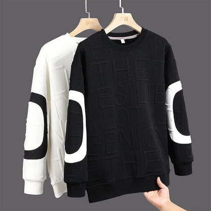 sanyamk 2024 New Fall Mention Classic Round Neck Solid Color Constraint Couple Bottoming Shirt Men'S Long Shirt Sports Sweater