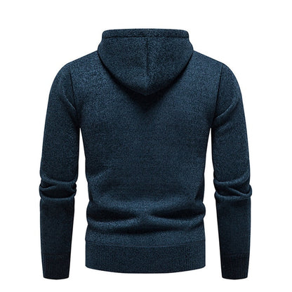 sanyamk New Autumn Winter Hoodies Men Fashion Hooded Sweatshirts Men Casual Knitted Pullovers Hooded Streetwear Solid Sports Sweatshirts