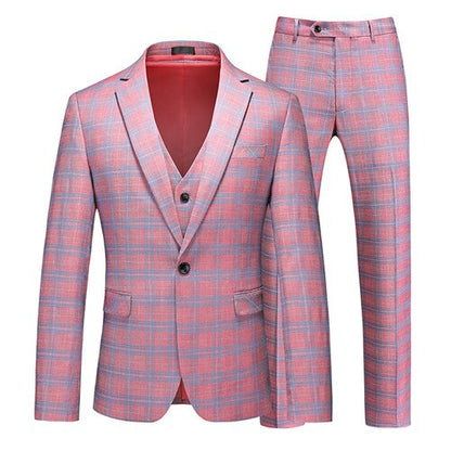 sanyamk Men's Business Banquet Suit 3 Piece Set Fashionable Men Wedding Ball Groom Dress Balzers and Pants with Vests Large Size 6XL