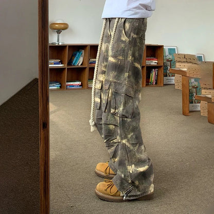 sanyamk Camouflage Cargo Pants Men Oversize Camo Trousers Male Loose Casual Vintage Streetwear Hip Hop Safari Style