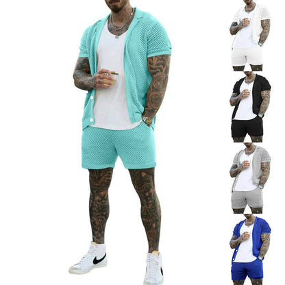 sanyamk Summer Tracksuit Men Sets Casual Men Set 2 Pieces Man Short Sleeve T-shirt Solid Sports Shorts Joggers Sets Men Clothing