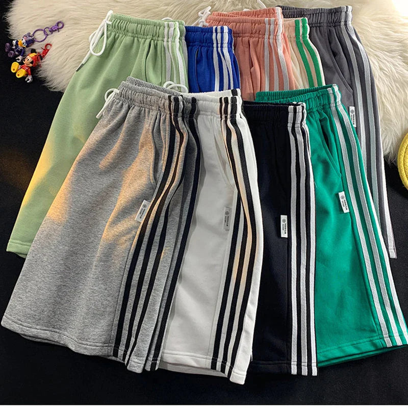 Bonsir Beach Shorts Men Summer Solid Casual Short Men Loose Drawstring Hip Hop Korean Shorts Men Streetwear Shorts Men Joggers