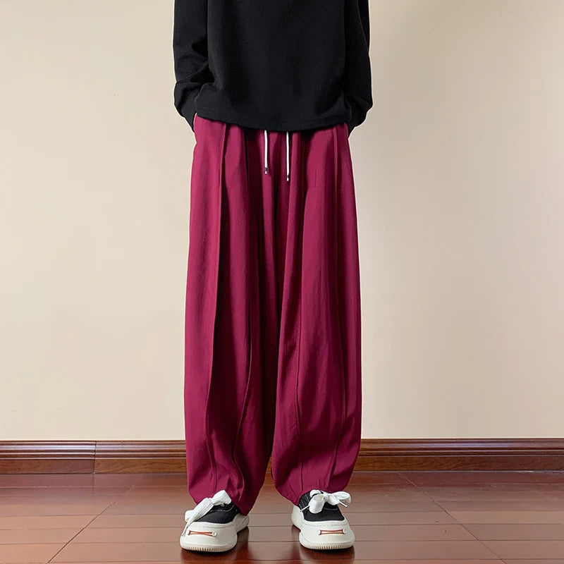 Bonsir Streetwear Y2K Casual Pants Men‘s Korean Fashion Oversized Trousers Men Wide-leg Sweatpants Male Casual Harem Pants New