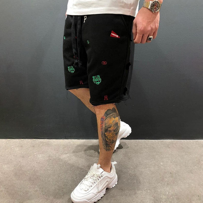 Bonsir New men's summer shorts Trendy High Street Fashion Embroidered Casual Shorts homme jogger sports shorts Male basketball