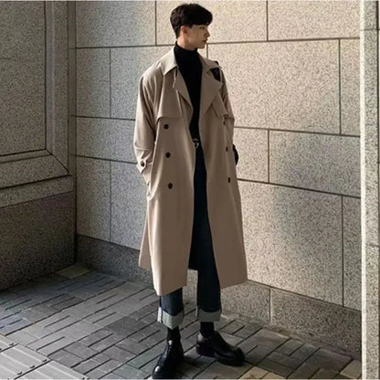 Bonsir Autumn Winter New Men's Coats Male Slim Long Jacket Fashion Boutique Solid Slim Men's Trench Coat Jacket Plus Size W75