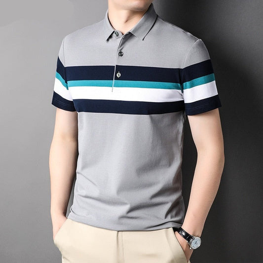 sanyamk Top Grade 95% Cotton Brand Designer Trendy Polo Shirt Men Design Stripped Short Sleeve Casual Fashions  Summer Men Clothes