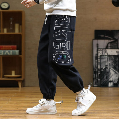 sanyamk Spring Autumn  Letter Harem Pants Men casual pants Hip Hop Streetwear Black Grey Loose Sweatpants Jogger Plus Size Baggy Trouser